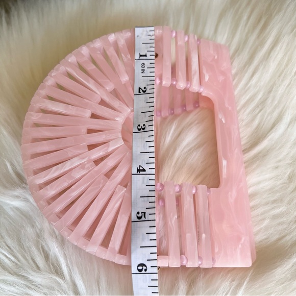 Cult Gaia Acrylic Ark Clutch Mini Top Handle Bag Pink Cocktail Party Wedding